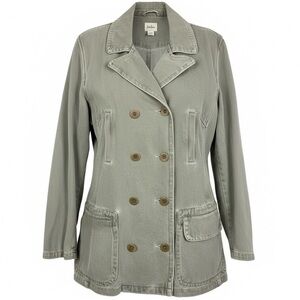 Neiman Marcus Vintage Olive Green Size 16 Double Breasted Military Utility Chic